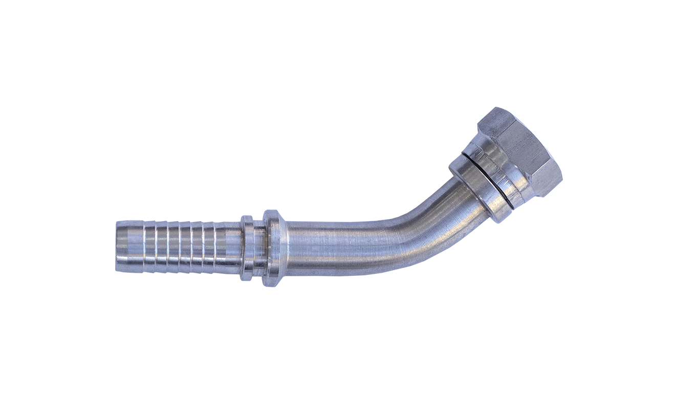 Stainless 45° Hose Connectors with Swivel UNF Nut